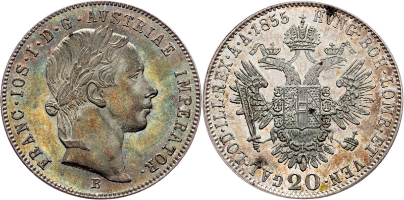 Franz Joseph I., 20 Kreuzer 1855, B Franz Joseph I., 20 Kreuzer 1855, B, 4,339 g...