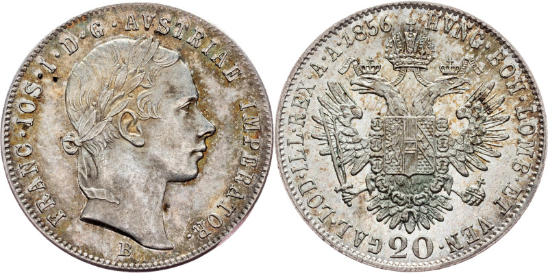 Franz Joseph I., 20 Kreuzer 1856, B Franz Joseph I., 20 Kreuzer 1856, B, 4,309 g...