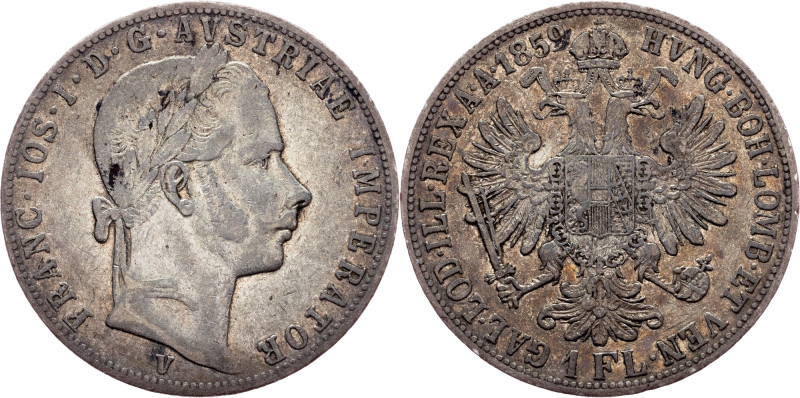 Franz Joseph I., 1 Gulden 1859, V Franz Joseph I., 1 Gulden 1859, V, 12,246 g, A...