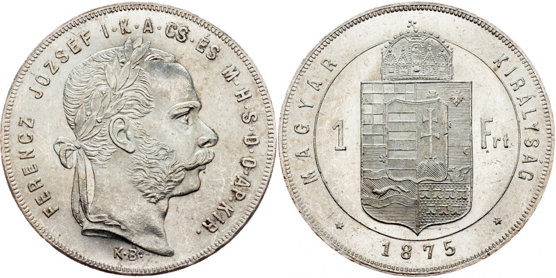 Franz Joseph I., 1 Forint 1875, KB Franz Joseph I., 1 Forint 1875, KB, 12,367 g,...