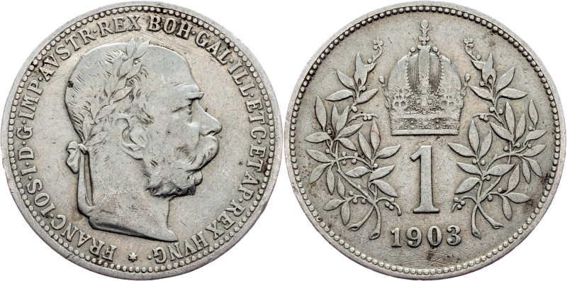 Franz Joseph I., 1 Krone 1903, Vienna Franz Joseph I., 1 Krone 1903, Vienna, 4,8...