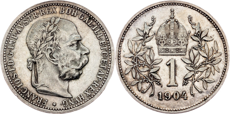 Franz Joseph I., 1 Krone 1904, Vienna Franz Joseph I., 1 Krone 1904, Vienna, 5 g...