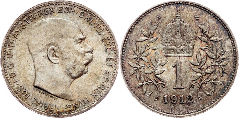 Franz Joseph I., 1 Krone 1912, Vienna Franz Joseph I., 1 Krone 1912, Vienna, 5 g...