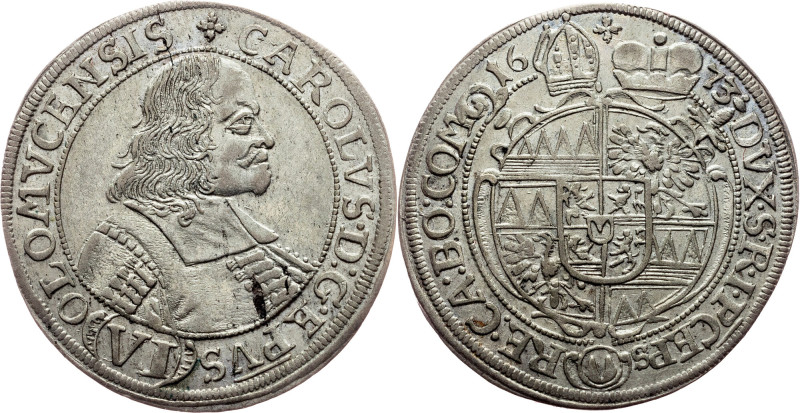 Charles II. of Liechtenstein, 6 Kreuzer 1673, Kremsier Olmutz, Charles II. of Li...