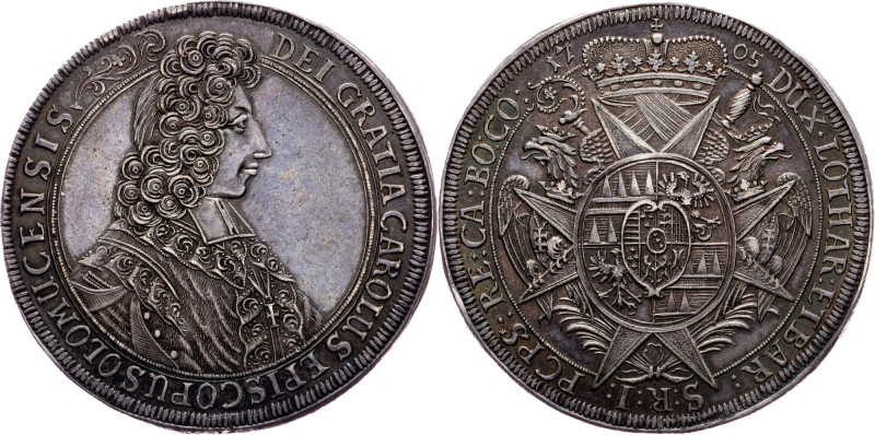 Charles III. of Lorraine, 1 Thaler 1705, Kremsier Olmutz, Charles III. of Lorrai...