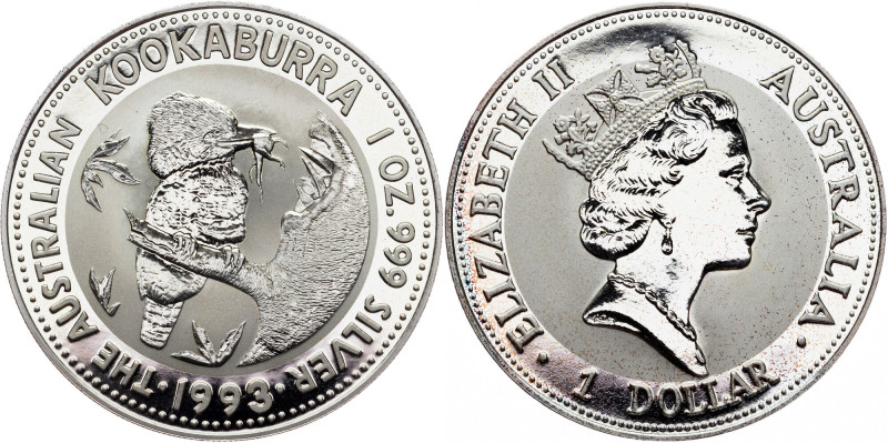 Elizabeth II., 1 Dollar (1 Oz) 1993, Kookaburra Australia, Elizabeth II., 1 Doll...