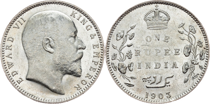 Edward VII., 1 Rupee 1903, Calcutta British India, Edward VII., 1 Rupee 1903, Ca...