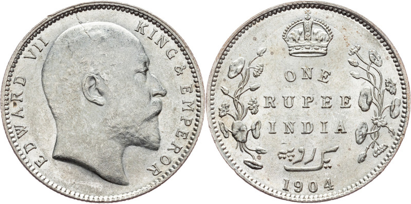 Edward VII., 1 Rupee 1904, Bombay British India, Edward VII., 1 Rupee 1904, Bomb...