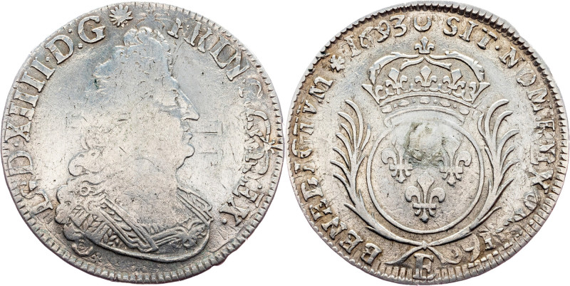 Louis XIV., 1/2 Ecu 1693, E France, Louis XIV., 1/2 Ecu 1693, E, 13,291 g, Ag, C...