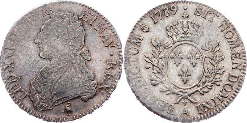 Louis XVI., 1 Ecu 1789, A France, Louis XVI., 1 Ecu 1789, A, 29,414 g, Ag, Ciani...