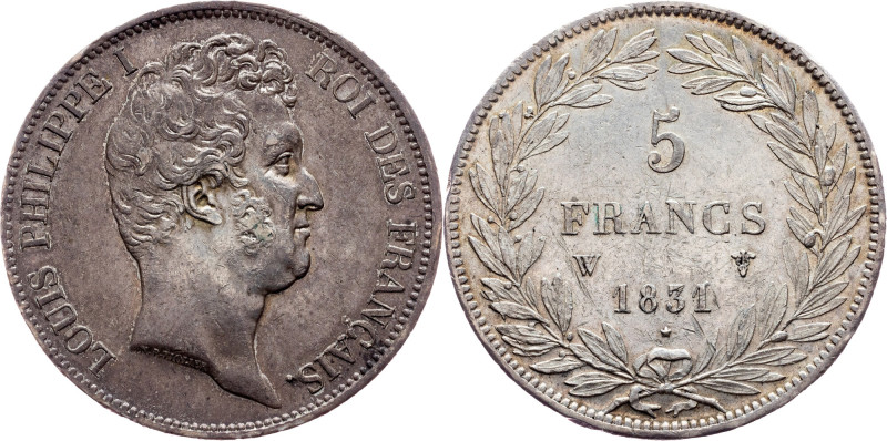 Louis Philippe I., 5 Francs 1831, W France, Louis Philippe I., 5 Francs 1831, W,...