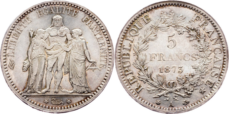 Third republic, 5 Francs 1873, A France, Third republic, 5 Francs 1873, A, 25,01...