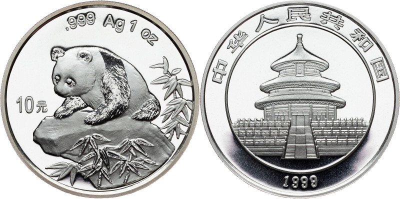 People's Republic, 10 Yuan (1 Oz) 1999, Panda China, People's Republic, 10 Yuan ...