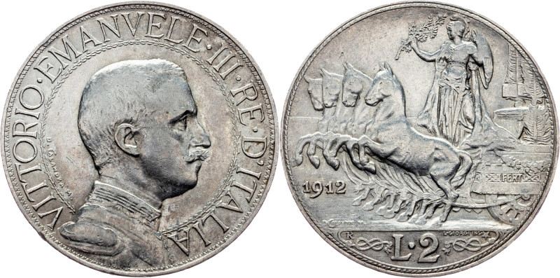 Vittorio Emanuele III., 2 Lire 1912, R Italy, Vittorio Emanuele III., 2 Lire 191...