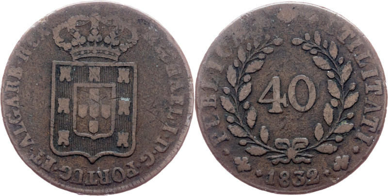 Miguel I., 40 Reis 1832, Lisbon Portugal, Miguel I., 40 Reis 1832, Lisbon, 33,53...