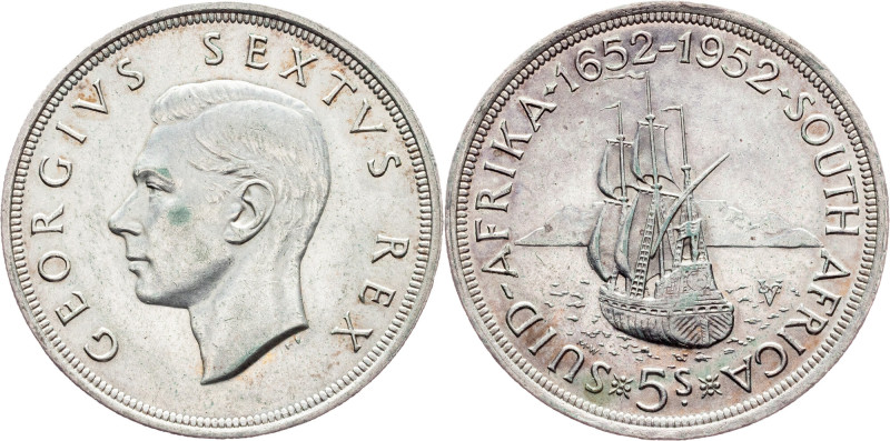 George VI., 5 Shillings 1952, Pretoria South Africa, George VI., 5 Shillings 195...