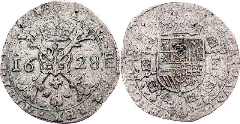 Philip IV., 1 Patagon 1628 Spanish Netherlands, Philip IV., 1 Patagon 1628, 27,6...