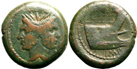 Roman Republic & Imperatorial Sextus Pompey circa 43-36 BC Æ As About Very Fine