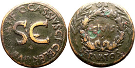 Roman Empire Augustus 16 BC Æ Sestertius Very Fine; minor corrosion to obv., splendid brown patina
