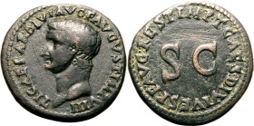 Roman Empire Tiberius AD 80-81 Æ As About Good Very Fine; cleaning marks