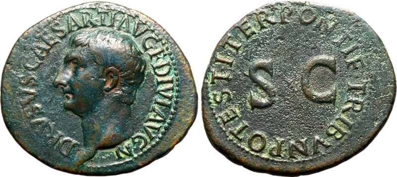Roman Empire Drusus (son of Tiberius AD 22-23 Æ As About Good Very Fine; a strik...