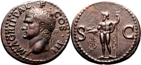 Roman Empire Agrippa (grandfather of Caligula) AD 37-41 Æ As Good Extremely Fine; a stellar example of the type