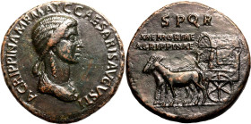 Roman Empire Agrippina Senior AD 37-41 Æ Sestertius Extremely Fine; smoothed