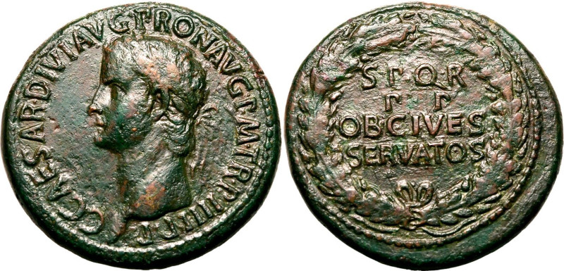 Roman Empire Caligula AD 40-41 Æ Sestertius Good Very Fine; boasting a bold port...