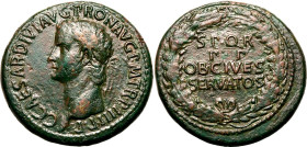 Roman Empire Caligula AD 40-41 Æ Sestertius Good Very Fine; boasting a bold portrait and beautiful, mottled patina
