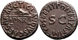 Roman Empire Claudius AD 41 Æ Quadrans Good Very Fine