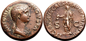 Roman Empire Antonia (mother of Claudius) AD 50-54 Æ As Very Fine