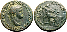 Roman Empire Nero AD 65-66 Æ Dupondius or As Very Fine