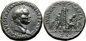 Roman Empire Vespasian AD 71 Æ Sestertius Good Very Fine; light smoothing, wonderfully detailed rev