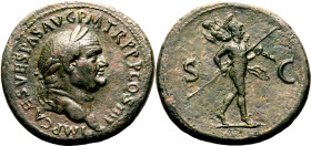 Roman Empire Vespasian AD 72-73 Æ Sestertius About Extremely Fine; a fine specimen