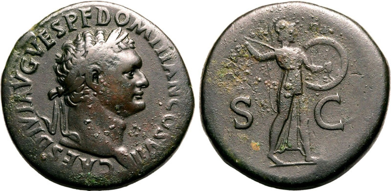 Roman Empire Domitian (Caesar) AD 80-81 Æ Sestertius About Very Fine; a lovely p...