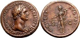 Roman Empire Domitian AD 85 Æ As Extremely Fine; an impressive example of the type