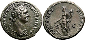 Roman Empire Domitian AD 86 Æ As About Mint State