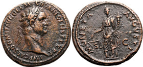 Roman Empire Domitian AD 87 Æ As About Extremely Fine; areas of roughness