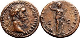 Roman Empire Domitian AD 88-89 Æ As Good Very Fine; slight corrosion