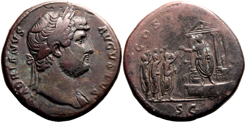 Roman Empire Hadrian AD 125-127 Æ Sestertius Very Fine; well-centred
Very Fine;...