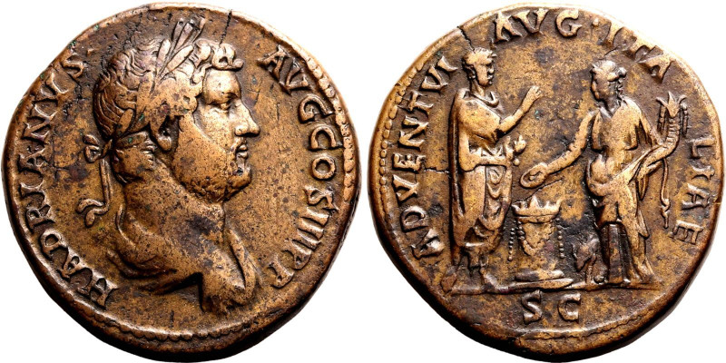 Roman Empire Hadrian AD 130-133 Æ Sestertius About Good Very Fine; striking yell...