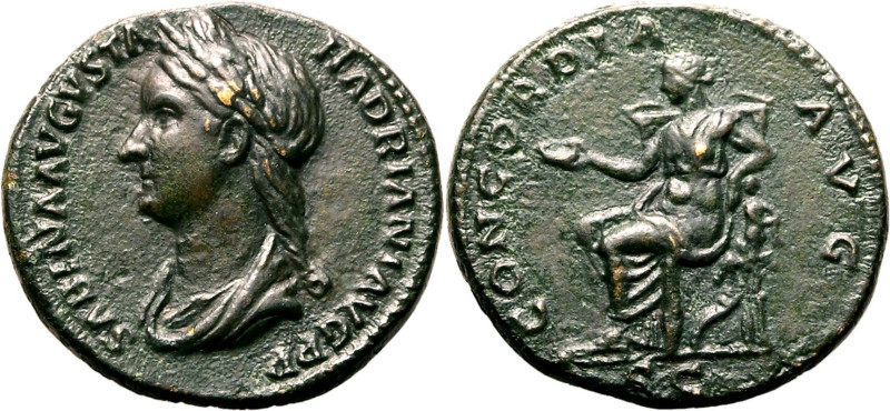 Roman Empire Sabina (wife of Hadrian) AD 130-133 Æ As Good Very Fine; minor roug...