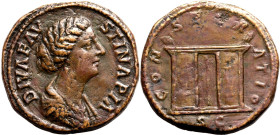 Roman Empire Diva Faustina II (wife of Marcus Aurelius) AD 175-180 Æ Sestertius Very Fine; smoothed and tooled, a thick, weighty bronze