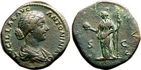 Roman Empire Lucilla (daughter of Marcus Aurelius) AD 161-162 Æ Sestertius Very Fine