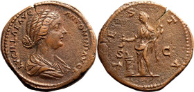 Roman Empire Lucilla (daughter of Marcus Aurelius) AD 161-169 Æ Sestertius Good Very Fine; flan crack