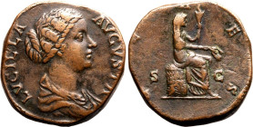 Roman Empire Lucilla (daughter of Marcus Aurelius) AD 164-167 Æ Sestertius About Very Fine; attractive light brown patina