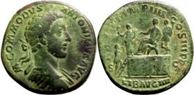 Roman Empire Commodus AD 181 Æ Sestertius About Very Fine