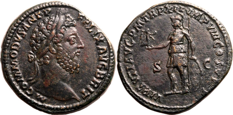 Roman Empire Commodus AD 186-187 Æ Sestertius Extremely Fine; likely the finest ...