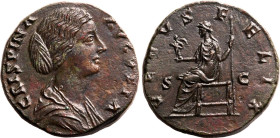Roman Empire Crispina (wife of Commodus) AD 178-191 Æ Sestertius About Mint State; likely the finest extant example by some distance