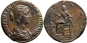 Roman Empire Crispina (wife of Commodus) AD 180-183 Æ Sestertius Extremely Fine; one of the very finest of the type